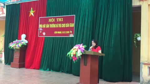 Hội thi " Múa hát tập thể và trò chơi dân gian" chào mừng 75 năm Ngày thành lập QĐND Việt Nam và 30 năm Ngày hội Quốc phòng toàn dân của thầy và trò Trường Tiểu học Liên Nghĩa
